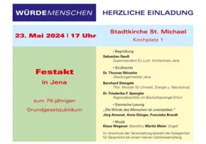 Einladung Würdemenschen 23.5.24 um 17 Uhr Stadtkirche St.Michael in Jena | Foto: Privat